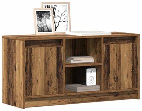 Gabinete de TV com Luzes LED - Madeira Velha, 100x34x50 cm em Madeira