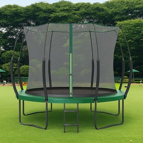 Trampolim sem molas Ø 366 cm, trampolim de exterior para crianças, cordas elásticas Verde