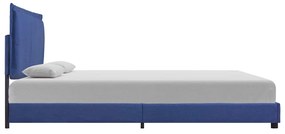 Estrutura de cama sem colchão 150x200 cm tecido azul