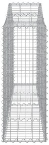 Cestos gabião arqueados 14pcs 200x30x80/100cm ferro galvanizado