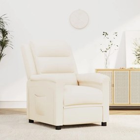 vidaXL Poltrona reclinável couro artificial cor creme