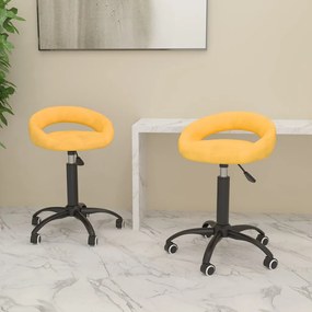 Cadeiras de jantar giratórias 2 pcs veludo amarelo mostarda