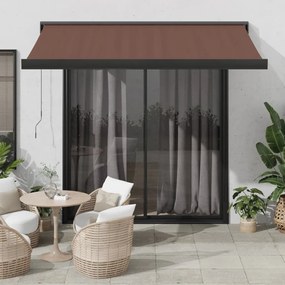 Toldo retrátil automático 350x250 cm castanho