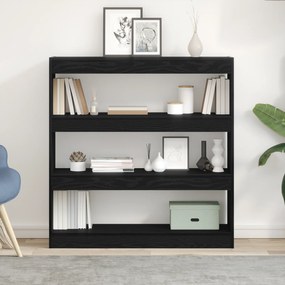 vidaXL Armário de Livros/Divisor de Ambiente Carvalho Preto 100x30x103cm Madeira de Engenharia