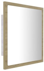 Espelho casa banho c/ LED 40x8,5x37 cm acrílico carvalho sonoma