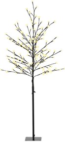 HOMCOM Árvore Cerejeira 150 Luzes LED IP44 Branco Quente Decorativa Ramos Flexíveis Interior 17x17x150cm Design Elegante Preto | Aosom Portugal