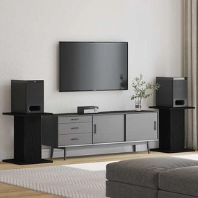 vidaXL Suportes para Caixas de Som 2 pcs Carvalho preto