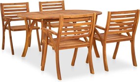 vidaXL Conjunto de jantar de jardim de 5 peças 150x90 cm madeira de acácia maciça