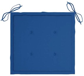 3 pcs conj. jantar dobrável exterior c/ almofadão teca maciça