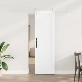 Porta Deslizante vidaXL com Conjunto de Ferragens Branca 61x198,5 cm Madeira Sólida de Pinho