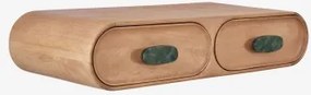 Consola De Entrada De Parede 100x40 Cm Em Madeira De Manga E Pedra Natural Kivalina Mármore Verde Udaipur - Madeira De Mangueira - Sklum
