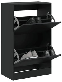 vidaXL Sapateira 60x34x63,5 cm derivados de madeira preto