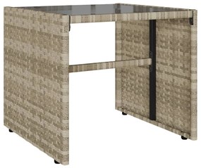4 pcs conj. sofás jardim c/ almofadões vime PE cinzento-claro