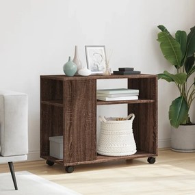 Mesa de apoio com rodas derivados de madeira carvalho castanho