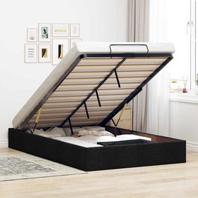 Estrutura de cama otomana sem colchão preto 120x190 cm tecido