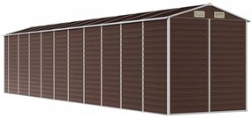 Abrigo de jardim 191x895x198 cm aço galvanizado castanho