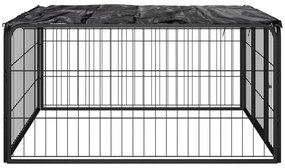 Canil com 4 painéis 100x50 cm aço revestido a pó preto