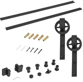 Kit de acessórios para porta deslizante Porta de montagem Trilhos de aço carbono de conjunto de peças de metal