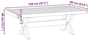 Mesa de centro NOAIN pernas em forma de X 120x60x40 cm