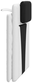 Almofadão de cabeceira 80 cm couro artificial preto e branco