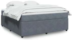 Cama com molas/colchão 180x200 cm veludo cinzento-escuro