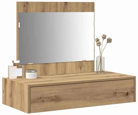 Mesa de Maquilhagem Suspensa Carvalho Artesanal 83x40x70 cm
