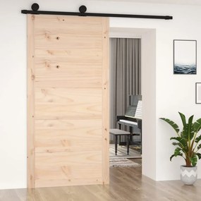 Porta de celeiro 100x1,8x204,5 cm madeira de pinho maciça