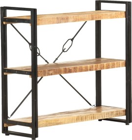 vidaXL Estante com 3 prateleiras 90x30x80 cm madeira mangueira maciça