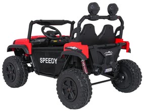 Jipe elétrico para Crianças 2 Lugares 24V 4x4 PASSION 4x4 Off-Road Rodas Espuma EVA, Assento couro ecológico Vermelho