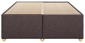 Estrutura de cama sem colchão 140x200 cm tecido castanho-escuro