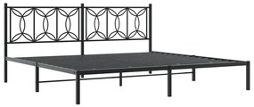 Estrutura de cama com cabeceira 193x203 cm metal preto