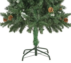 Árvore de Natal artificial com pinhas e brilho branco 150 cm