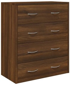 Aparador com 4 gavetas 60x30,5x71 cm carvalho castanho