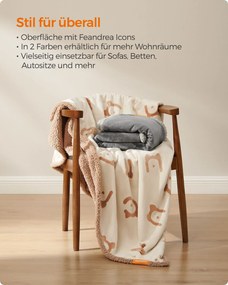 Manta para cães de grande e extragrande porte 203 x 152 cm (C x L) bege
