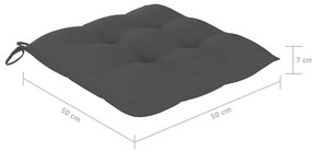 Cadeiras de jardim c/ almofadões 4 pcs madeira de teca maciça