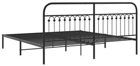 Estrutura de cama com cabeceira 200x200 cm metal preto