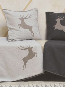 Soft fleece cushion cover Sylt with deer motif