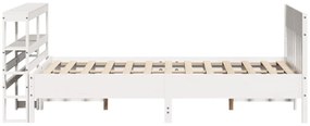 Cama sem colchão 140x190 cm madeira de pinho maciça branco