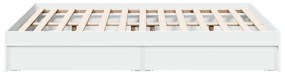 Estrutura de cama c/ gavetas 135x190cm derivados madeira branco