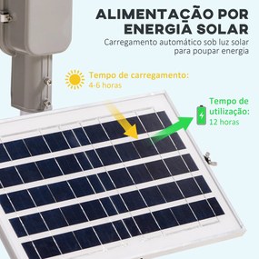 Outsunny Candeeiro Solar de Exterior com 54 LED Candeeiro de Parede de