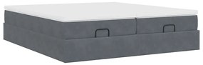 Estrutura cama otomana colchões 180x200 cm cinzento escuro