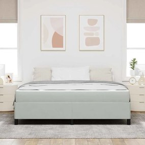 Estrutura da Cama Branco e Cinza Claro 180 x 200 cm Veludo