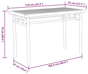 5 pcs conjunto de jantar para jardim bambu