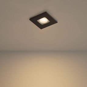 Conjunto de 6 focos embutidos modernos bronze escuro quadrado IP44 - Qure