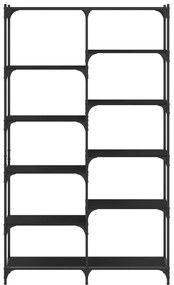 Estante 100x32x170 cm derivados de madeira e ferro preto