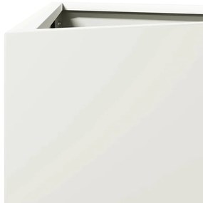 Vaso/floreira de jardim triangular 50x43x75 cm aço branco