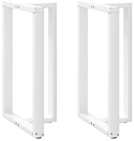 vidaXL Pés de mesa de bar em forma de T, 2 peças, branco, 60x35x(100-101) cm, aço