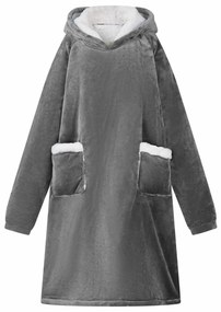 vidaXL Sweatshirt manta Cinza Escuro M Fleece e Flanela