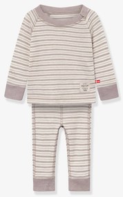 Camisa e leggings MATBELA para bebé MINI A TURE risca violeta