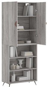 Armário alto 69,5x34x180 cm derivados de madeira sonoma cinza
